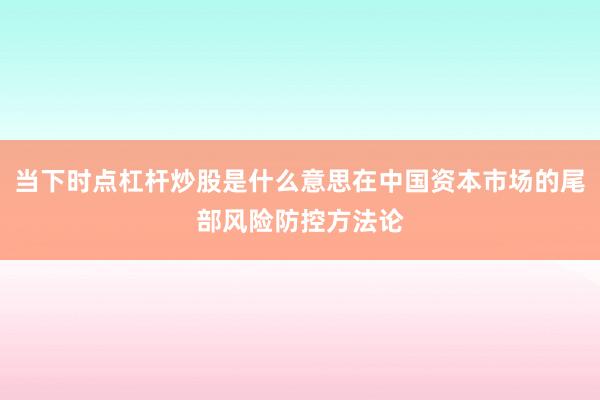 当下时点杠杆炒股是什么意思在中国资本市场的尾部风险防控方法论