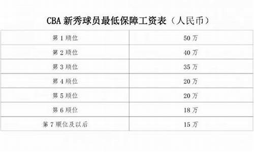 球员工资表-球员的工资