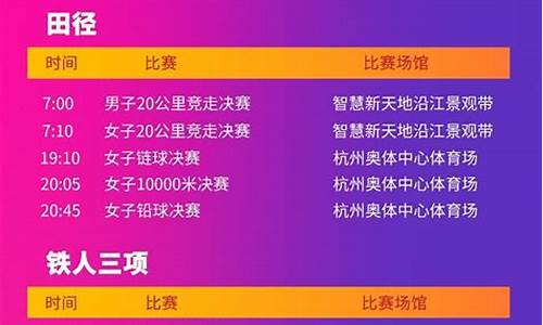 杭州奥运赛程时间表安排-杭州奥运赛程时间表安排最新